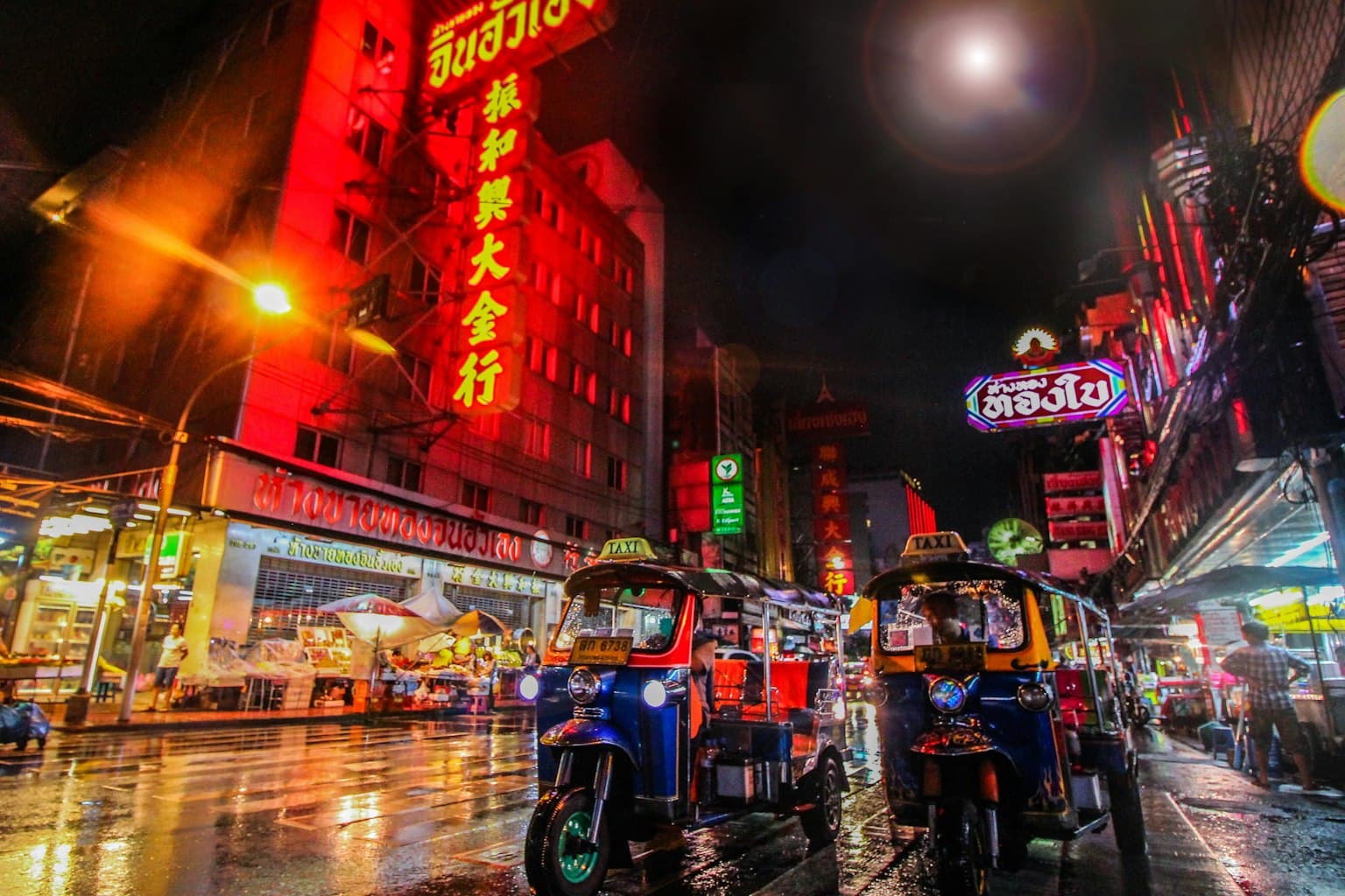 Bangkok cityscape with travel personality color overlay