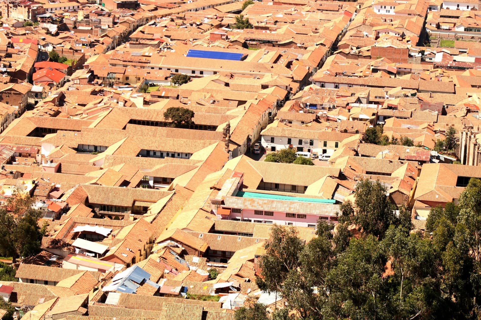 Cusco cityscape with travel personality color overlay